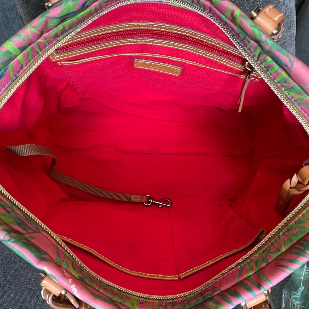Dooney & Bourke Tropical Pink and Green Tote - Picture 9 of 9